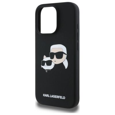 6. Karl Lagerfeld Silikonhülle Heads Print MagSafe für iPhone 16 Pro - Schwarz