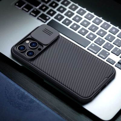 15. Nillkin CamShield Pro Hülle iPhone 14 Pro Max Gepanzerte Abdeckung Kameraschutz Blau