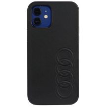 Audi Kunstleder iPhone 12/12 Pro 6,1" schwarz/schwarz Hardcase AU-TPUPCIP12P-TT/D1-BK