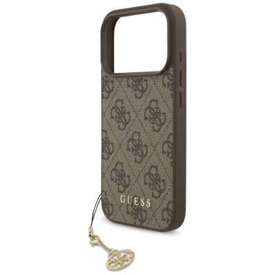 5. Guess 4G Charms Collection MagSafe Hülle für iPhone 17 Pro - braun