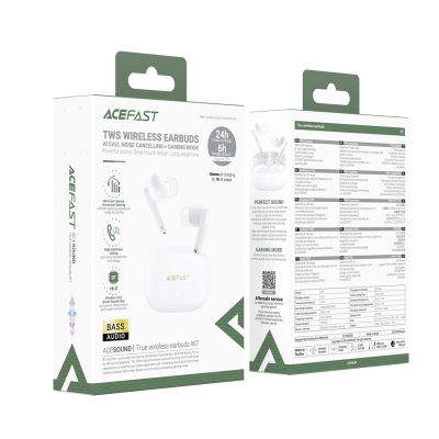 3. Acefast W7 TWS kabellose In-Ear-Kopfhörer mit ENC – Weiß