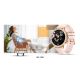 15. VELTORI VT310-1 Damen-Smartwatch, Goldarmband + rosa Silikonarmband