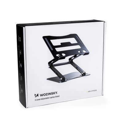 6. Wozinsky WRS-CPY75DSB Laptop- und Tablet-Ständer aus Aluminium + gratis Smartphone-Ständer – Schwarz