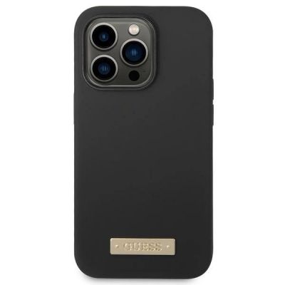 3. Guess GUHMP14LSBPLK iPhone 14 Pro 6,1" schwarz/schwarze Hartschale Silikon-Logoplatte MagSafe