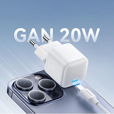 10. Joyroom JR-TCG08 GaN 20W Power Delivery Wandladegerät – Weiß