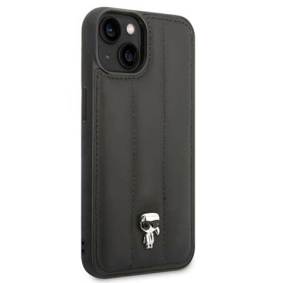 4. Karl Lagerfeld Puffy Ikonik Pin Case für iPhone 14 / 15 / 13 - Schwarz