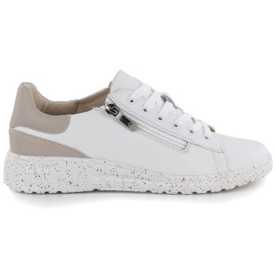 2. Damen-Lederschuhe mit Reißverschluss, weiß, Potocki JE19402