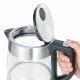 4. SEVERIN Wasserkocher, Glas und Stahl, Fassungsvermögen 1 l, verdeckte Heizung, Antikalkfilter, Kontrollleuchte, Leistung 2200 W WK3468