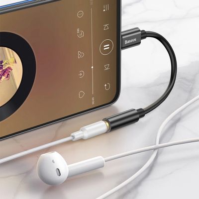 6. Baseus L54-Adapter für USB-C-Kopfhörer/Miniklinke 3,5 mm DAC 24 Bit 48 KHz – Schwarz