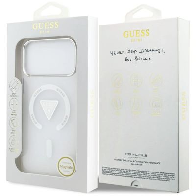 8. Guess IML Gradient Triangle Logo MagSafe Hülle für iPhone 17 Pro Max - Transparent