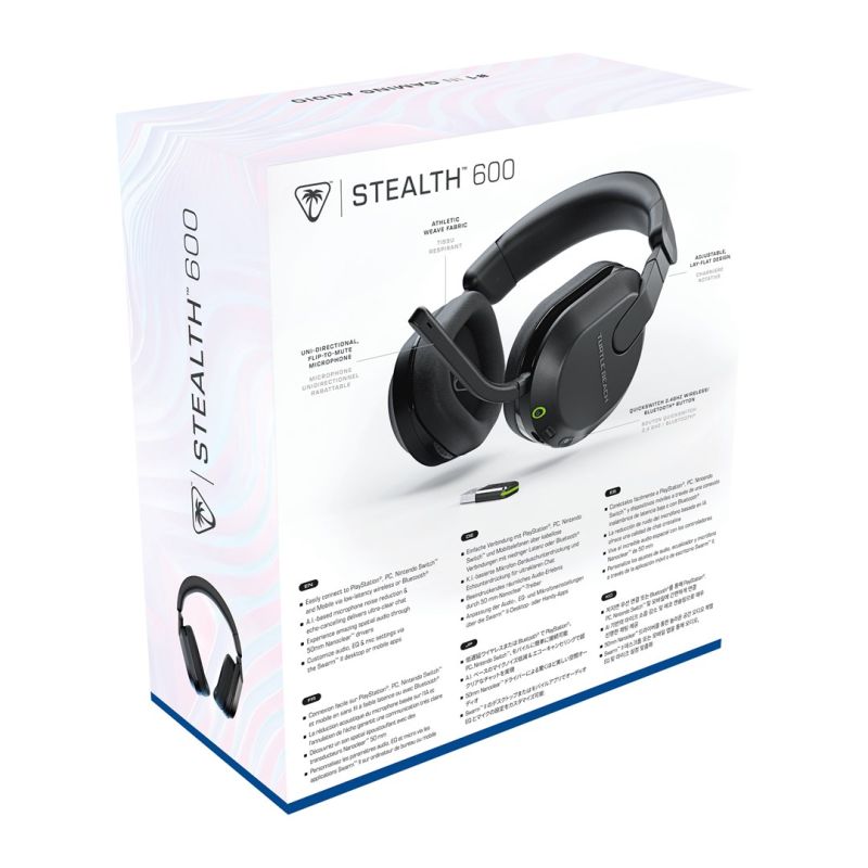 7. Turtle Beach Stealth 600 Gen 3 Kabelloses Bluetooth-Gaming-Headset mit Bügel, Schwarz
