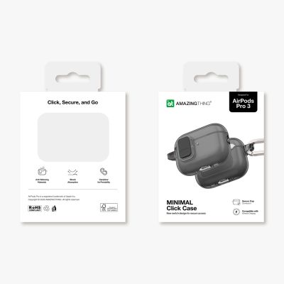 5. AmazingThing Minimalistische Hülle für AirPods Pro 3 - Schwarz