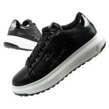 Karl Lagerfeld Herrenschuhe Sneaker Kapri aus naturfarbenem Leder, schwarz