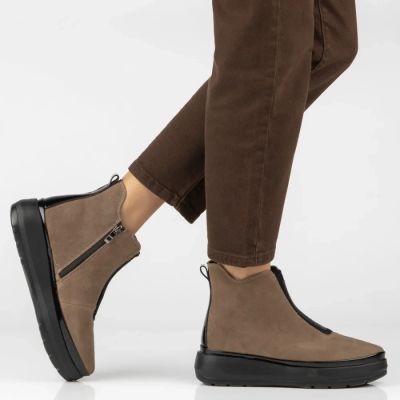 8. Beige Plateau-Ankle-Boots für Damen, Filippo DBT8264