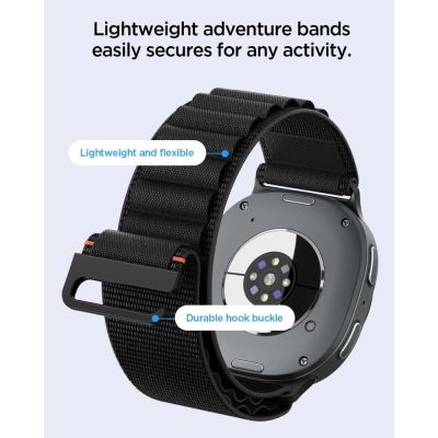 6. Spigen WBF1 Armband für Samsung Galaxy Watch 40/44/46 mm – Schwarz