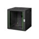 Digitus Unique 19" 12U 600x600 Wand-Netzwerkschrank, Glastür, schwarz, segmentiert, faltbar, 100 kg