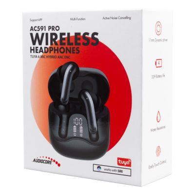 26. Audiocore kabellose Kopfhörer, Hybrid-ANC, ENC, 6 Mikrofone, Ladecase, Tuya AC591