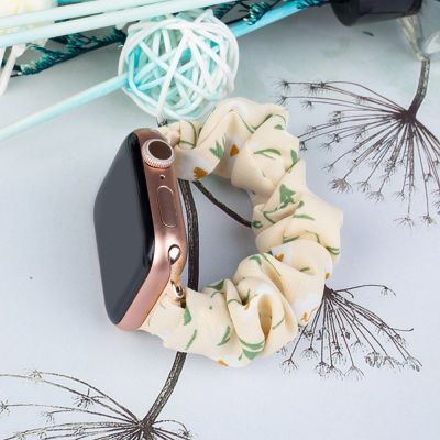 2. Stoffarmband für Apple Watch 42/44/45 mm, elastisches Armband – Gelb