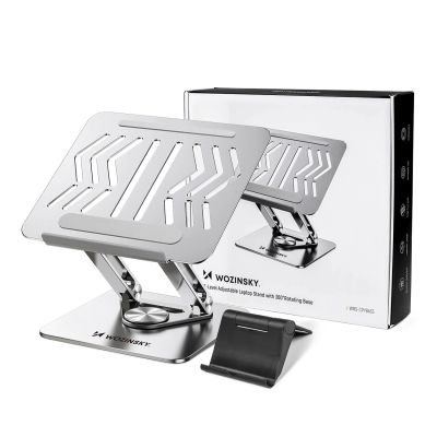 6. Wozinsky WRS-CPY84SS Laptop- und Tablet-Ständer aus Aluminium + gratis Smartphone-Ständer – Silber