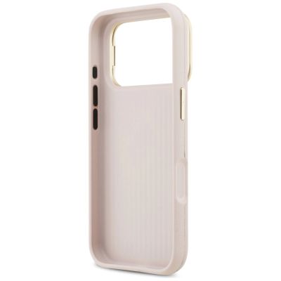 7. Guess Grained Big 4G & Stand Camera Case für iPhone 17 Pro - Pink