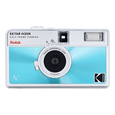10. Kodak EKTAR H35N Kompakt-35-mm-Filmkamera, Blau, Silber