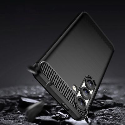 4. Carbon Case Flexibles Silikon für Xiaomi Poco M7 5G - Schwarz