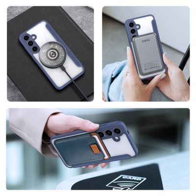6. Dux Ducis Skin X Pro Hülle für Samsung S24+ mit Magnetring und Klappe – Blau