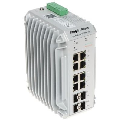 Ruijie Networks RG-NIS3100-8GT4SFP-HP Managed Network Switch L2 Gigabit Ethernet (10/100/1000) unterstützt PoE (Grau)