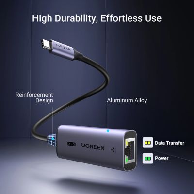 7. Ugreen CM648 USB-C-auf-RJ45-Ethernet-2,5G-Adapter – Grau