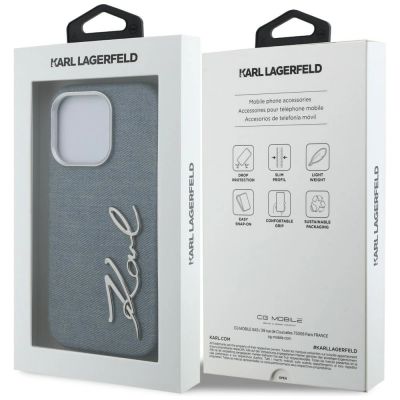 8. Karl Lagerfeld FW Jeans Signature Logo iPhone 16 Pro Hülle - Blau