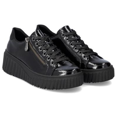 14. Rieker W N2501-00 schwarze Keilschuhe