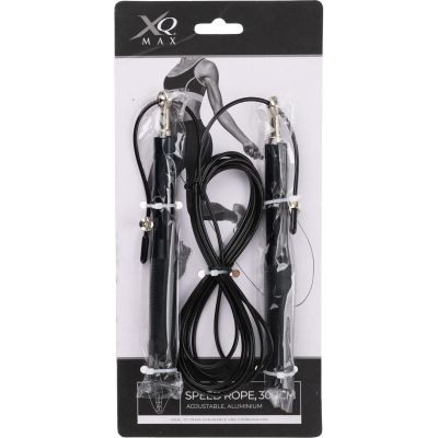 9. Verstellbares Springseil mit Aluminiumgriffen, 300 cm, XQMAX Schwarz