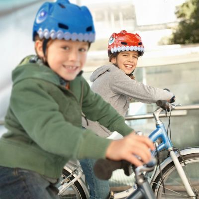5. Wozinsky Kinderfahrradhelm mit Dinosaurier-Motiv, Größe S – Rot
