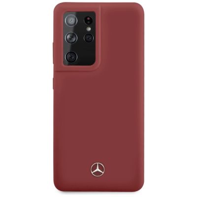 3. Mercedes Silicone Line Case für Samsung Galaxy S21 Ultra - Rot