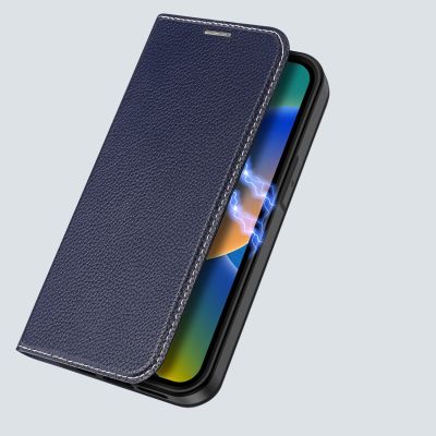 7. Dux Ducis Skin X2 Hülle für iPhone 14 Plus Hülle mit Magnetklappe blau