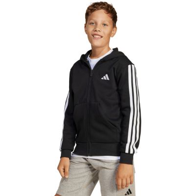 12. adidas Essentials Full-Zip Kinder-Sweatshirt Schwarz und Weiß JD6494