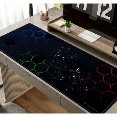 6. Wozinsky WPD-B800 Gaming-Schreibtischunterlage 800x300mm, wasserfest, mit Muster – Schwarz