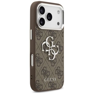 4. Guess 4G Big 4G Classic Logo Hülle für iPhone 17 Pro braun - silber