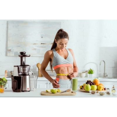 17. ELDOM Slow Juicer PJ400 400W Silber-Schwarz, BPA-frei, Schnecke 80 [U/min]