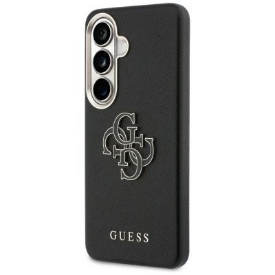 2. Guess Hülle mit genarbtem, großem 4G-Metalllogo für Samsung Galaxy S26+ - schwarz