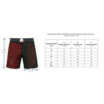 2. MASTERS PULSE SMMA-P MMA-Shorts schwarz und rot