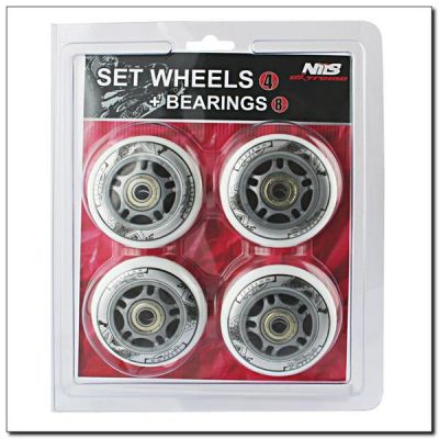16. PU 84x24 82A TRANSPARENT (4 St.) + ABEC-7 CHROME (8 St.) SET NILS EXTREME