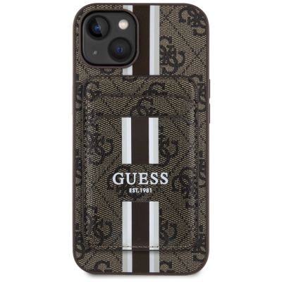 2. Guess 4G Stripes Case mit Magsafe Wallet für iPhone 15 Braun