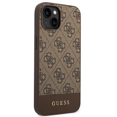 4. Guess 4G Stripe Collection Case für iPhone 14 Plus / 15 Plus 6,7" - Braun