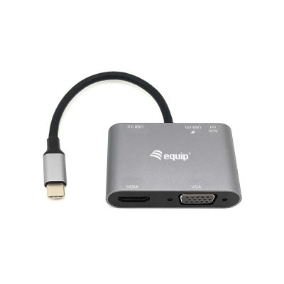 Equip 133483 Kabelgebundene Dockingstation USB 3.2 Gen 1 (3.1 Gen 1) Typ-C Schwarz, Grau