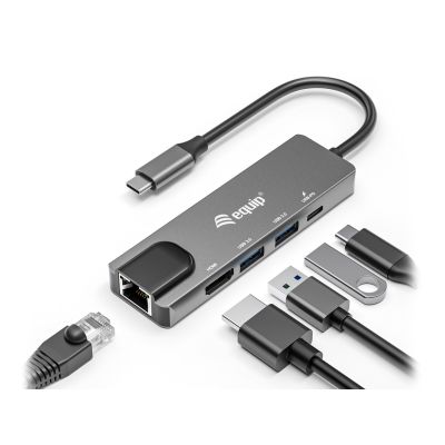 4. Equip 133489 Kabelgebundene Dockingstation USB 3.2 Gen 1 (3.1 Gen 1) Typ-C Grau