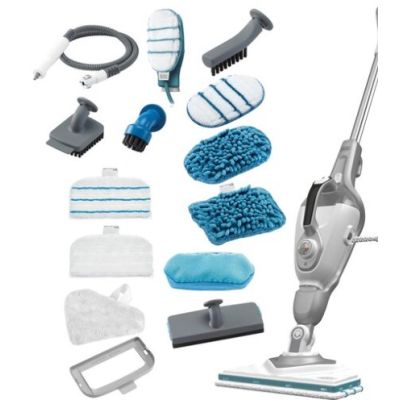 2. Black & Decker Dampfmopp + Dampfhandschuh, Fassungsvermögen 0,5 l, Leistung 1600 W, grau