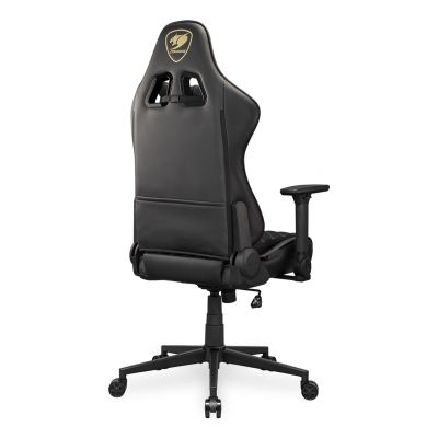 5. COUGAR CGR-A2F-GLB Universal-Gamingstuhl mit gepolsterter, bezogener Sitzfläche, Schwarz, Gold