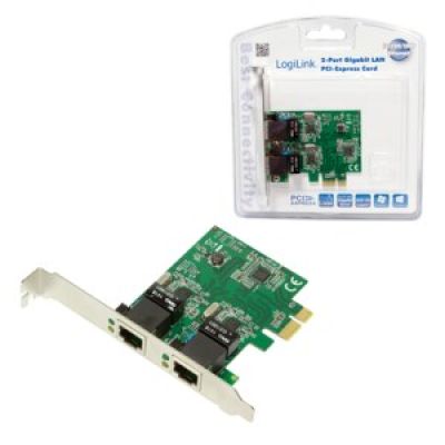 2. Logilink PC0075, 2-Port Gigabit PCI Express Netzwerkkarte Logilink 2 x Gigabit LAN (RJ 45) PCIe