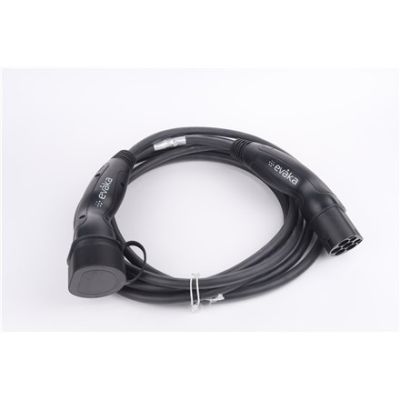 Evaka Ladekabel Typ 2, 22 kW, 32 A, 5 x 6 mm², 1 x 0,5 mm², 7 m | ITGAM3872 | Schwarz